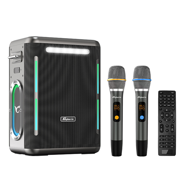X15 400W Karaoke Machine, Stereo Bass Boombox with 2 UHF Wireless Microphones, Remote Control Karaoke Speaker for Adults & Kids