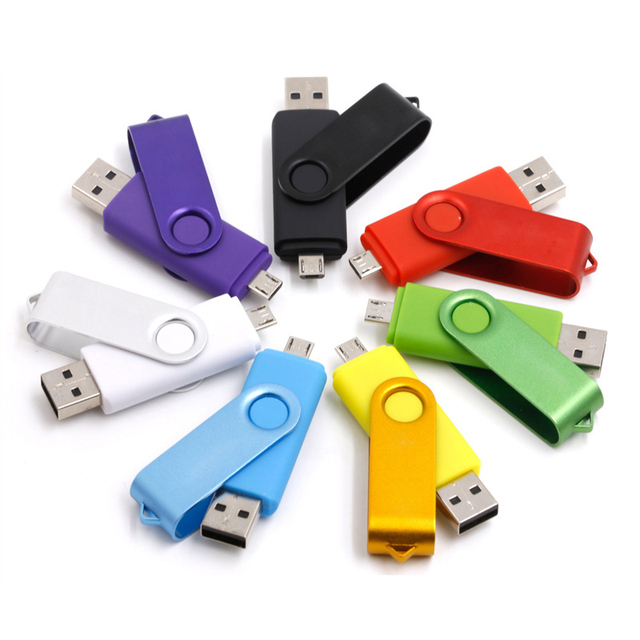 OTG Rotating USB Flash Drive 8GB 16GB 2.0 3.0 USB Stick 32GB Type C Customized LOGO 64GB Mobile PenDrive for Android Phones