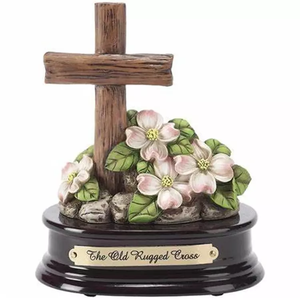 Estatua de poliresina para niños, caja de joyería musical de resina/cruz de madera <span class=keywords><strong>con</strong></span> madera de perro - Product Image 1