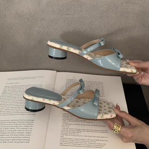 Sandales d'été avec nœud pour femmes Y2530 Petites sandales à <span class=keywords><strong>talon</strong></span> bas à fleurs - Product Image 5