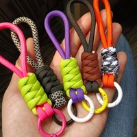 Cordon de téléphone portable noué assorti aux couleurs, cordon court tressé créatif pour porte-clés, anneau amovible anti-perte 12CM
