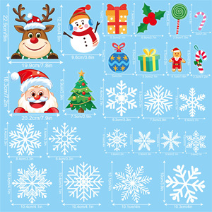 Autocollant de Noël personnalisé en vinyle, écologique, imperméable, transparent, auto-adhésif, découpé à la forme, motif animal de dessin animé, vente en gros - Product Image 4
