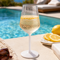 Verre à vin réutilisable incassable 600 ml en Tritan PETG PC, écologique, avec logo personnalisé, gobelet transparent vintage pour boissons chaudes et froides
