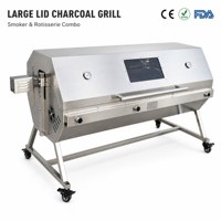 Four à rôtir d'agneau entier commercial automatique rotatif en acier inoxydable de qualité alimentaire moderne personnalisé pour barbecue extérieur CE RoHS OEM