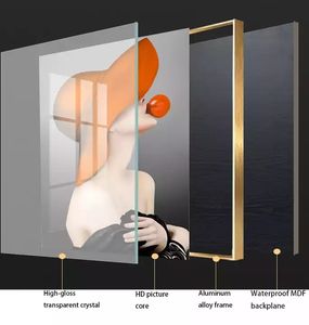 Lumière luxe couleur peinture abstraite cristal porcelaine salon décoration fonction suspendu Art mur - Product Image 4