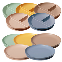 Vaisselle pour enfants écologique, couleur personnalisée, sans BPA, assiettes à ventouse de qualité alimentaire, ensemble d'alimentation pour bébé en silicone