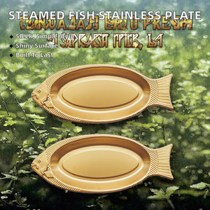 Household Minimalist Eco-Friendly Polished Stainless Steel Steamed Fish Dedicated <b>Dish</b> Korean Snack Plate - Product Image 2