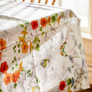 Custom Printing Patterns French Luxury Flax 100% Pure Linen <b>TableCloth</b> Table Cover High Quality for Home Hotel - Product Image 4