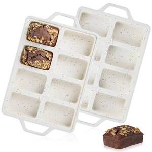 MUYULINS - Bandeja Rectangular para Repostería de 8 Cavidades, Grado Platino LFGB, Antiadherente, Libre de BPA, Molde de Silicona para Pasteles y Muffins - Product Image 2