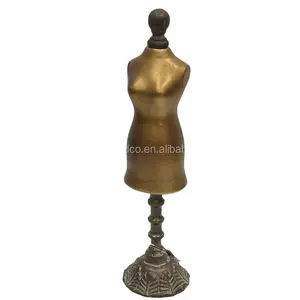 Vintage Golden Jewelry Stand Mini Mannequins Plastic Body Form and Metal Stand Different Body Form for Selection 11*11*45cm FRP