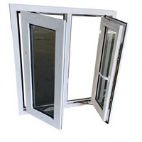 Puertas y Ventanas Verticales de PVC con Vidrio Templado Tintado al por Mayor, con Mosquitera de Fibra de Vidrio Abatible para Control de Insectos, para Uso Exterior en Baños
