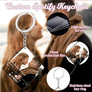 LLavero de música NFC de dibujos animados personalizados <span class=keywords><strong>con</strong></span> imagen, álbum personalizado, canción escaneable para código, llavero acrílico ecológico - Product Image 3
