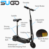 Trottinette Électrique Pliable 120W Charge Max 70 Kg pour Enfants avec Selle Réglable