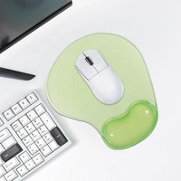 Tapis de souris transparent avec repose-poignet en cristal, jouet vert, petit tapis de clavier, support, forme transparente et mignonne, tapis de souris pour le bureau