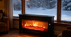 Elegante <span class=keywords><strong>Chimenea</strong></span> Eléctrica Interior Moderna y Clásica con Efectos de Llama Realistas, Termostato Ajustable y Protección Contra Sobrecalentamiento - Product Image 4
