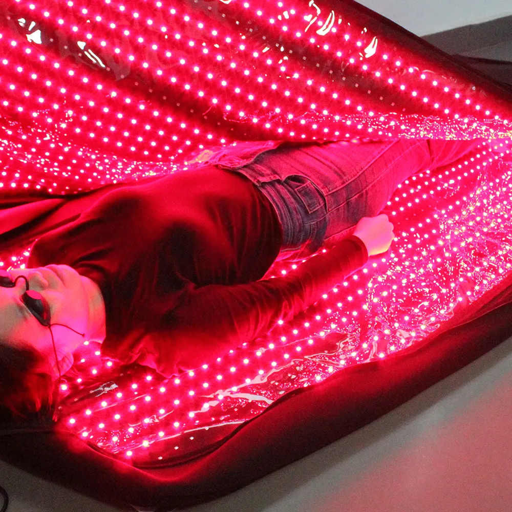 Saco de dormir para aliviar los músculos doloridos de gran tamaño para todo el cuerpo, cápsula de luz roja de 660 850nm, terapia de luz roja LED infrarroja, alfombrilla de dos lados