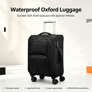Valise de voyage Oxford imperméable avec roulettes silencieuses rotatives, serrure TSA, compartiments multiples, résistante à l'usure, personnalisable - Product Image 1