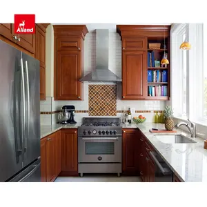 خزانة مطبخ كلاسيكية من الخشب الصلب بألوان مختلفة من AllandCabinet خزانة مطبخ صغيرة مع لون أحمر متوسط الدافئ