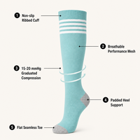 Chaussettes de compression montantes sur mesure de haute qualité 15-20 mmHg pour le sport, à compression graduée, longues, pour soins infirmiers, vente en gros, OEM