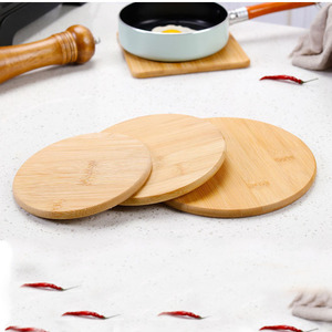 Bamboo Coaster <b>Set</b> <b>Square</b> And Round Natural Wood Heat Insulating Placemat For Kitchen Table Use - Product Image 4