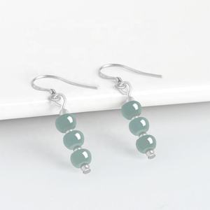 Pendientes de Jadeíta Natural con Cuentas de Ábaco, Plata S925, Joyería para Mujer, Estilo Chino, Regalo con Certificado de Tasación D093 - Product Image 3