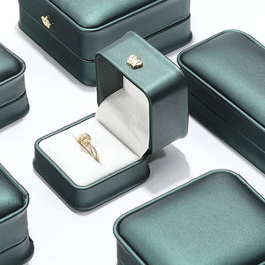 Crown style <b>jewelry</b> box pu leather <b>jewelry</b> <b>packaging</b> small moq customizable jewellery ring earring boxes - Product Image 4