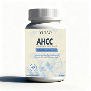 Capsules AHCC 750 mg - Soutien immunitaire avancé avec alpha-glucanes acylés, favorise l'activité des globules blancs, 60 gélules - Product Image 1