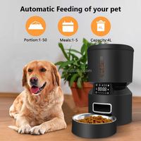 Distributeur automatique de croquettes pour chien WINNOX Smart 4L, portable, étanche IPX5, blanc et noir, avec bouton de programmation, écran tactile LCD blanc