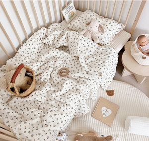 PLHAN Refroidissement Double Mousseline Gaze Motif Floral Multicouche Respirant Coton Mousseline Bébé Berceau Literie <span class=keywords><strong>Couette</strong></span> Couverture <span class=keywords><strong>Oreiller</strong></span> - Product Image 5