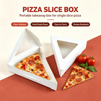 Boîte à pizza en carton blanc écologique, résistante à la graisse, emballage triangulaire, boîte à emporter biodégradable de qualité alimentaire