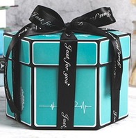 Cajas Explosivas para Boda de Diseño Personalizado, Sencillas, de Cartón Corrugado con Recubrimiento UV, Reciclables, para Recuerdos de Boda, Invitaciones y Regalos