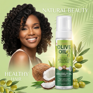 Espuma Capilar Profesional Unisex Hipoalergénica con Aceite de Oliva y Coco - Proporciona un Brillo Restaurador Antiencrespamiento y una Fijación Fuerte - Product Image 2