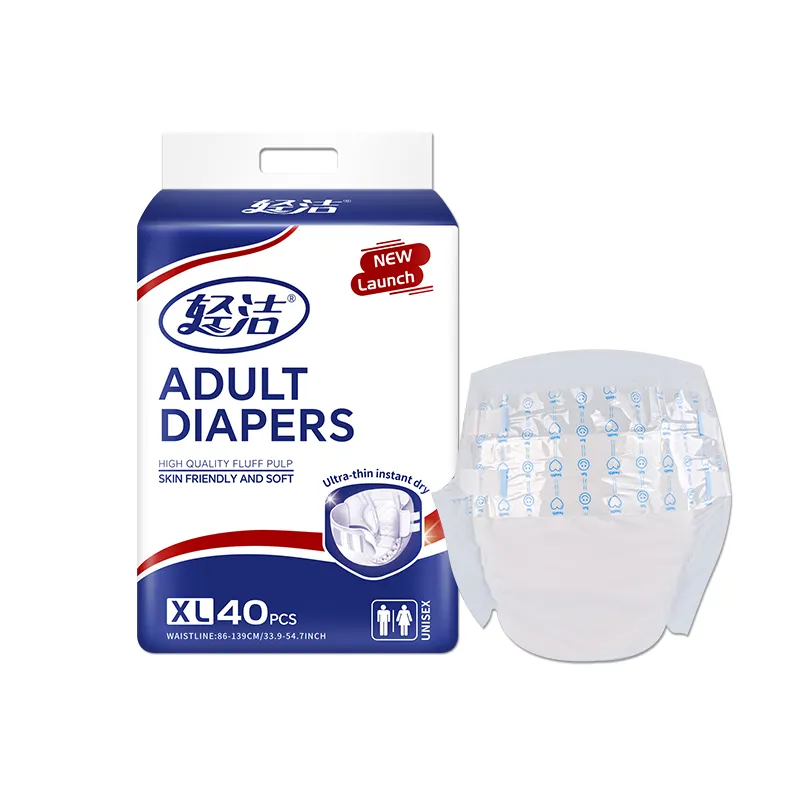 Disposable printed adult diaper with good absorbency for senior adults