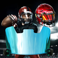 Visière de football avec technologie de lentille plate, compatible avec les casques de football pour adultes et jeunes, ajustement universel, protection des yeux