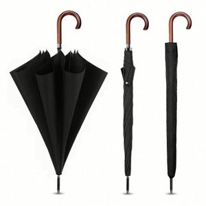 Custom 23 Inch J Shape Wooden Handle Shaft Business <b>Gift</b> Luxury logo Print Straight Umbrella for Hotel - Product Image 4