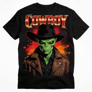 <span class=keywords><strong>T</strong></span>-shirt décontracté unisexe en coton confortable à manches courtes, coupe ample, tendance, imprimé flamme de cowboy crâne de bandit noir - Product Image 3