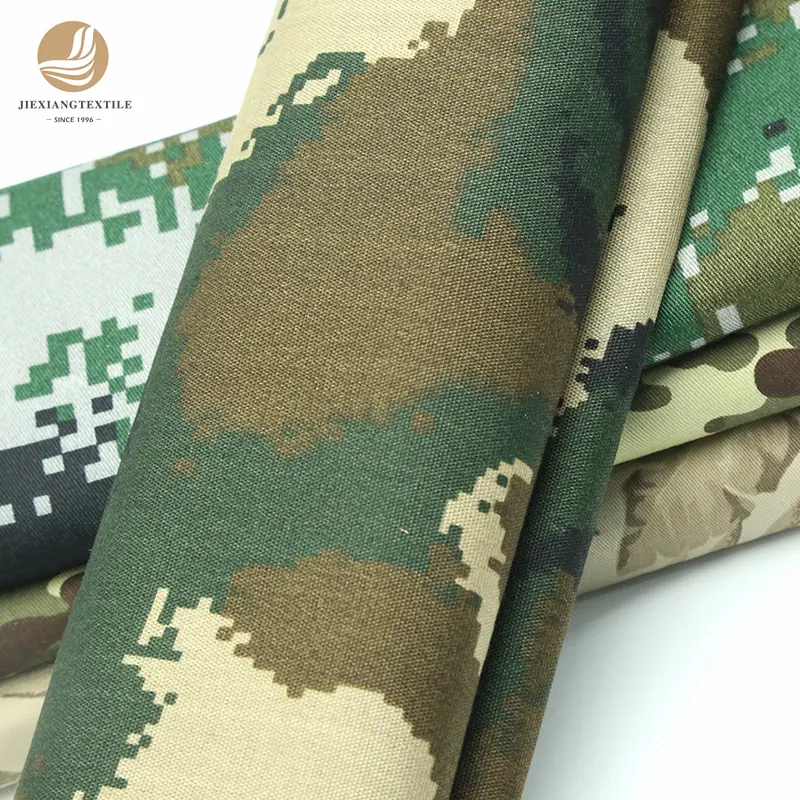 Venda quente de tecido de sarja Gabardine 100% poliéster estampado camuflagem personalizado para uniforme de trabalho