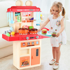 Large Children's Educational Play House Kitchen Toy Baby Simulation Table Cooking Set Gift For Girls