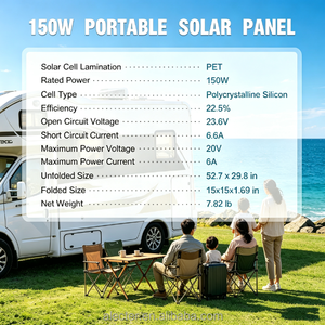 150W Portable Solar Panel 20V Foldable Solar <b>Blanket</b> IP64 Waterproof 22.5% High Efficiencyfor Solar Power Station Outdoor <b>Camp</b> - Product Image 2