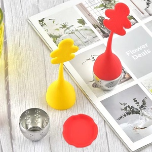 <strong>Kitchen</strong> <strong>Gadget</strong> Teaware Creative Gingerbread <strong>Man</strong> Silicone Tea Bag Leaf Filter Diffuser Tea Infuser Strainer - Product Image 2