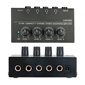 Interface audio professionnelle en métal à 4 entrées, mini amplificateur HiFi pour studio d'enregistrement - Product Image 1