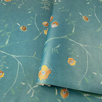 Papier peint non tissé de style européen avec motifs floraux, branches, feuilles et fleurs éclaboussées d'encre, anti-moisissure, pour salon et chambre à coucher