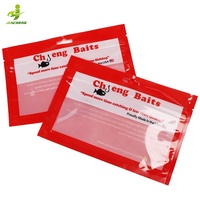 Sac d'emballage d'appât souple en plastique transparent à fermeture à glissière refermable imprimé personnalisé avec 3 joints latéraux avec trou de suspension pour leurre de pêche