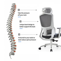 Chaise de bureau ergonomique pivotante en maille à hauteur réglable pour commande en gros, idéale pour l'espace de travail