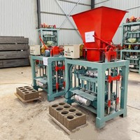 Équipement de production de briques creuses en béton semi-automatique mobile, machine à fabriquer des blocs