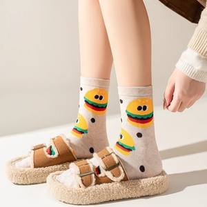 KTS529 Fabricant OEM SANS quantité minimale de commande Mode Coton Drôle Hamburger Frites Calmar Oeuf Frit Femmes <span class=keywords><strong>Chaussettes</strong></span> - Product Image 5
