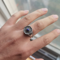 Bijoux originaux pour hommes en argent sterling 925 avec pierre naturelle Lapis Lazuli Bijoux punk pour hommes de Damon Stefan