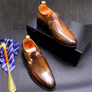 รองเท้าหนังวัวผู้ชายทรงหัวแหลมแบบผูกเชือก พื้นเรียบ กันน้ำ ระบายอากาศ น้ำหนักเบา สไตล์ธุรกิจ  แฟชั่นฤดูร้อน-ฤดูใบไม้ร่วง ปี 2026 - Product Image 5