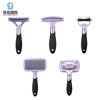 Nouvel Arrivage Kit de Toilettage Portable pour Animaux de Compagnie en TPR, Brosse Démêlante pour Chien, Peigne Démêlant pour Chat, Râteau à Sous-Poil en Acier Inoxydable