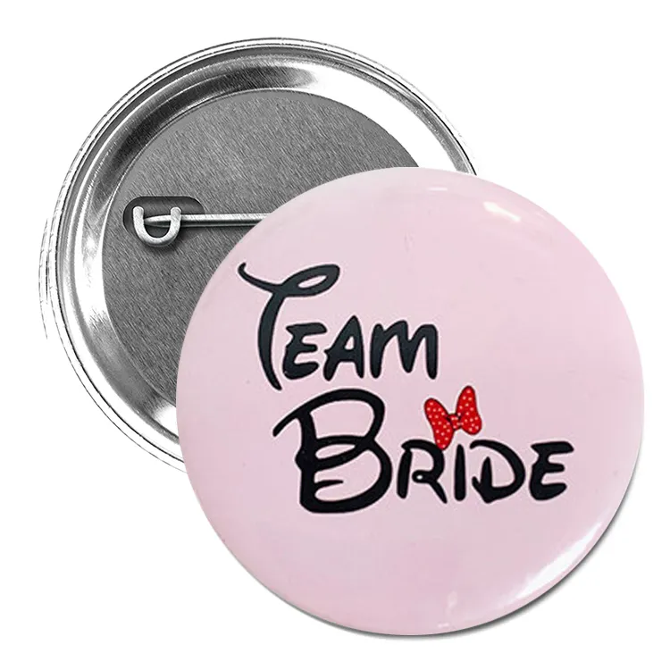 Badge de bouton de mariage personnalisé, bricolage, Badge de Rosette en métal, cadeaux artisanaux pour fête de mariage